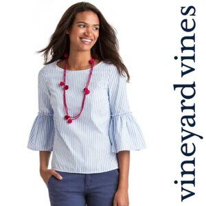 NWT - Vineyard Vines Stripe Bell Sleeve Preppy Nautical Top, Size XS